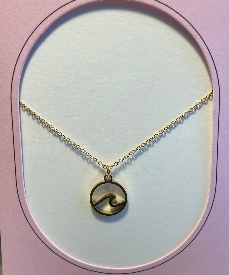 Tiny Wave Necklace and Pendant