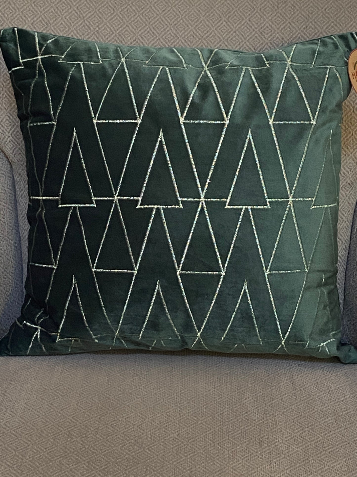 Green Velvet Square Pillow