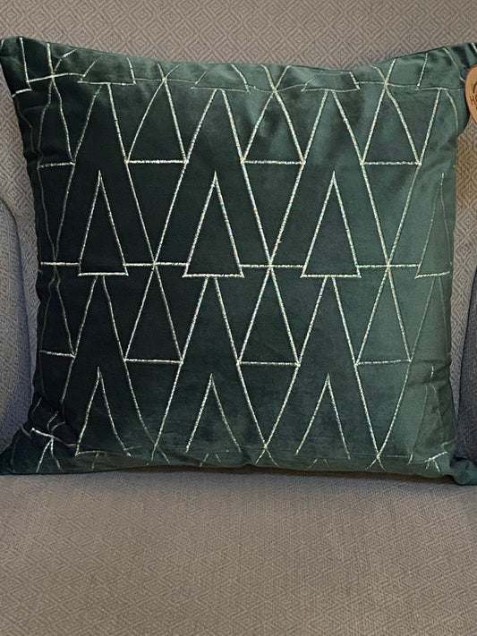 Green Velvet Square Pillow