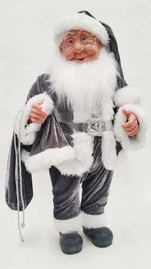 Jacqueline Kent- 36 inch Candy Cane Collection Standing Elf with Silver Suit