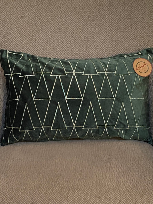 Green Velvet Rectangle Pillow