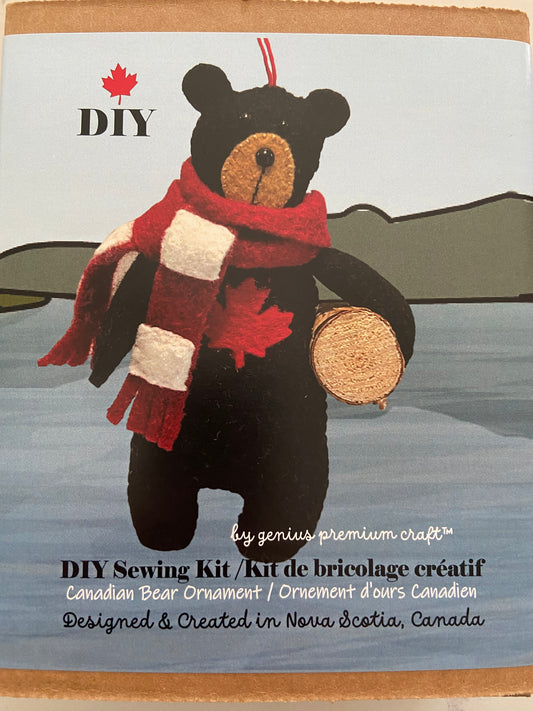 DIY Felt Canadian Black Bear with Log
