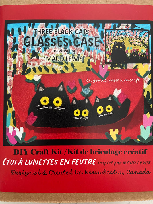 DIY Maud Lewis inspired Three Black Cats Glasses Case