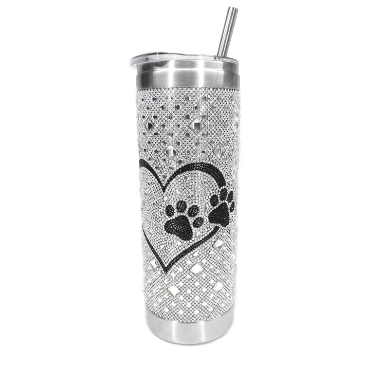 Jacqueline Kent-DIAMONDS IN THE RUFF TUMBLER SILVER WITH BLACK PAW