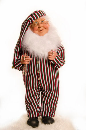 Jacqueline Kent- 36 Inch Candy Cane Collection Standing Elf with Black Suit