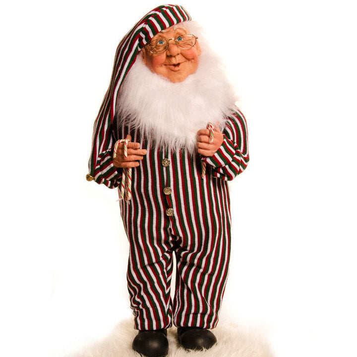 Jacqueline Kent- 36 inch Candy Cane Collection Standing Elf with Silver Suit